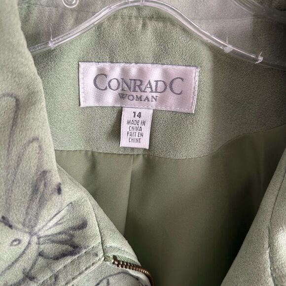 Conrad C Stylish Green Patterned Blazer Hand Drawn 14 - Picture 8 of 16